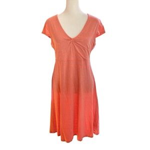 Toad & Co Womens Rosemarie Cap Dress Size M‎ Coral Eco Organic Cotton Blend Boho